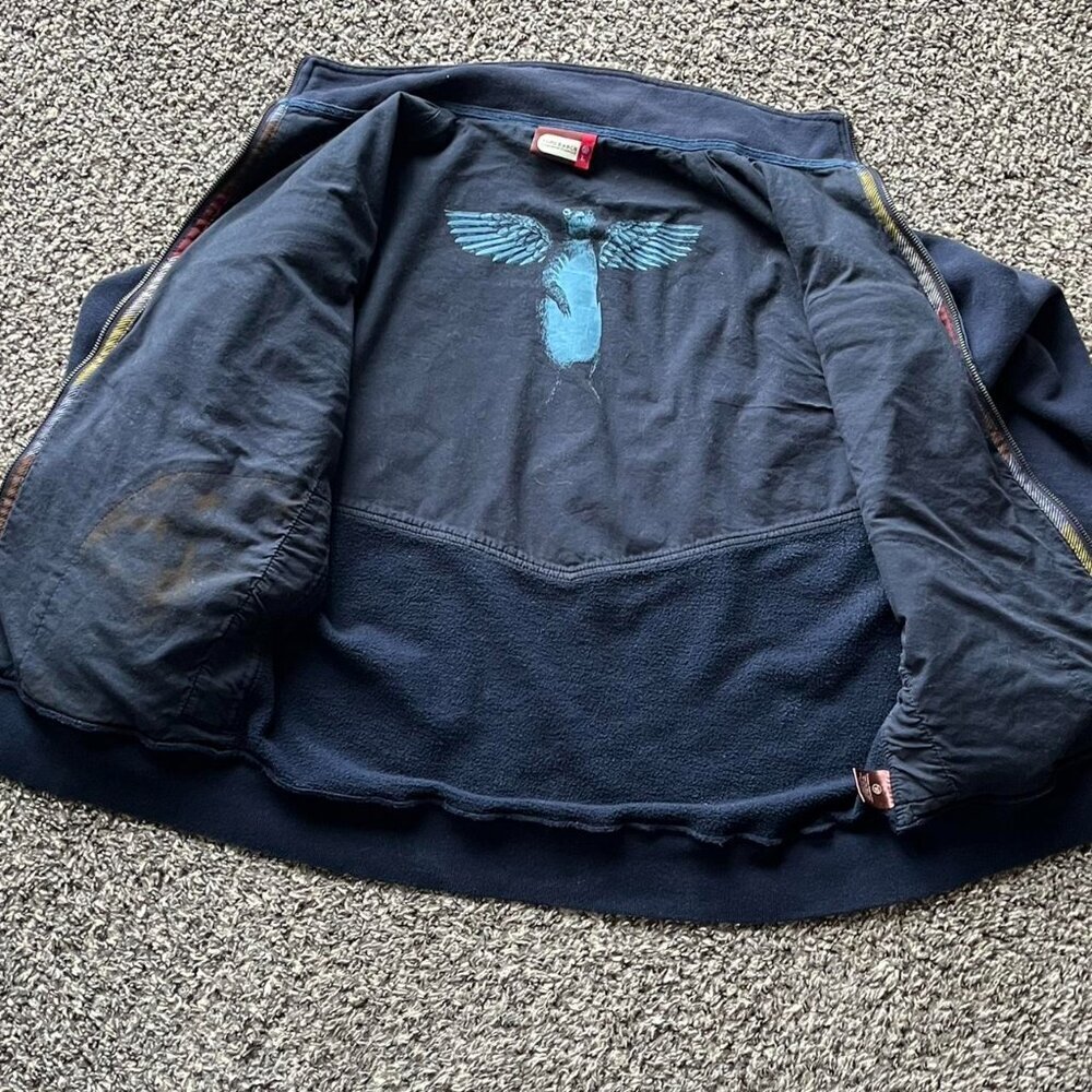 Topo Ranch Navy Blue Zip up Corduroy Jacket Mens L Retro Hiking Barn Jacket - Picture 3 of 8